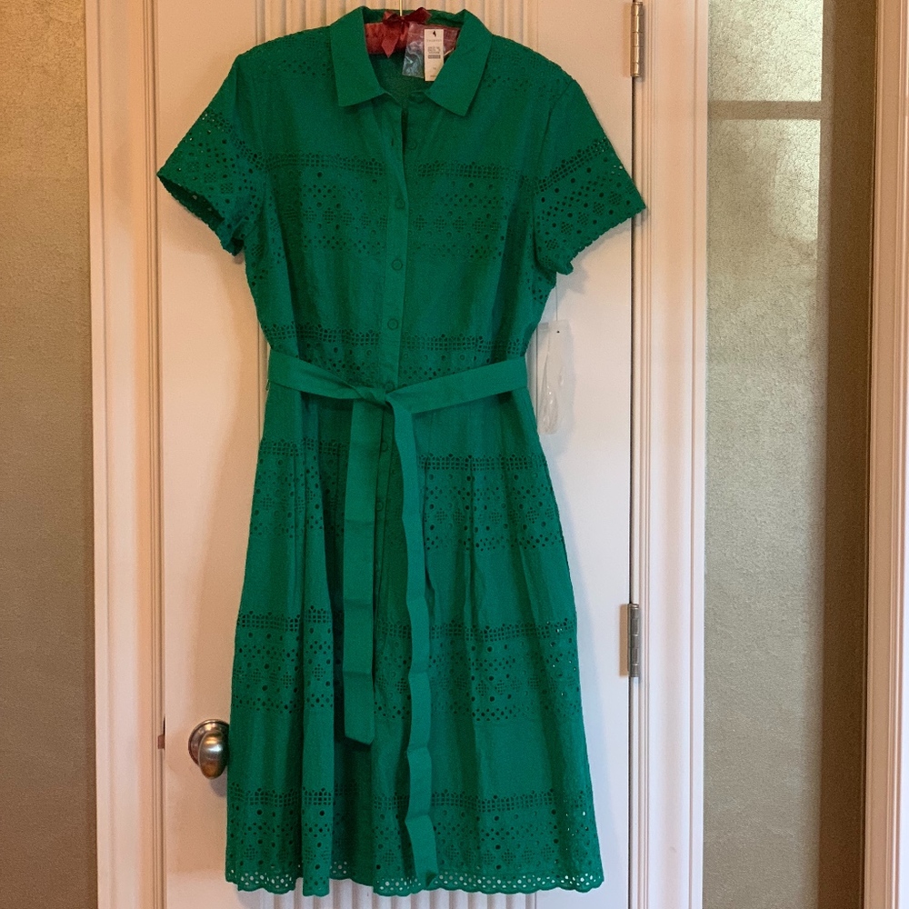 Talbot eyelet shirt dress.